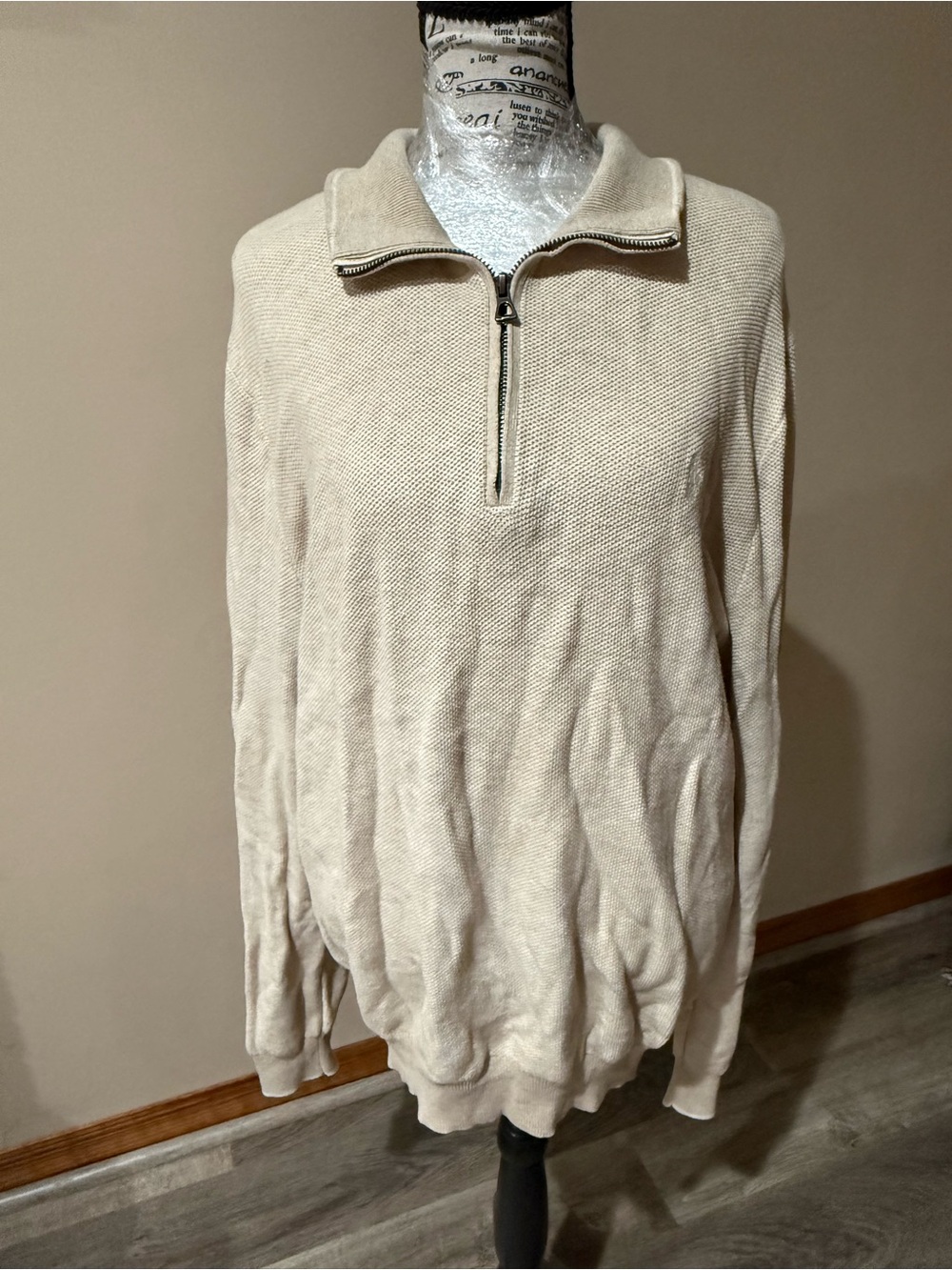 Ralph Lauren Men's Zip-Up Sweater in Cream